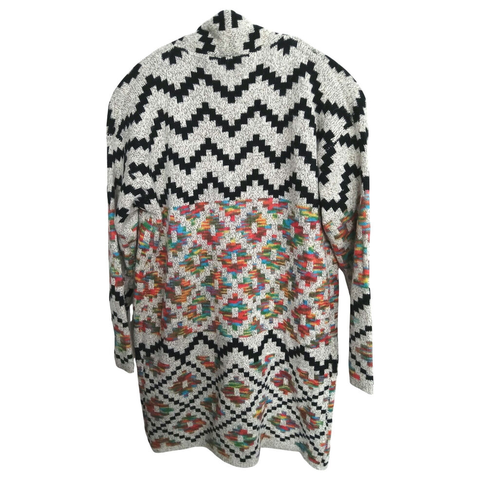 NWT chunky knit Aztec sweater cardigan sz S oversized Western native tribal boho - Picture 2 of 6